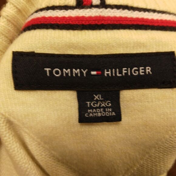 Tommy Hilfiger sweater mens XL XLarge ivory christmas fairs isle large flag - Picture 7 of 9